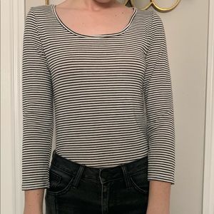 Black & White Striped Bodysuit